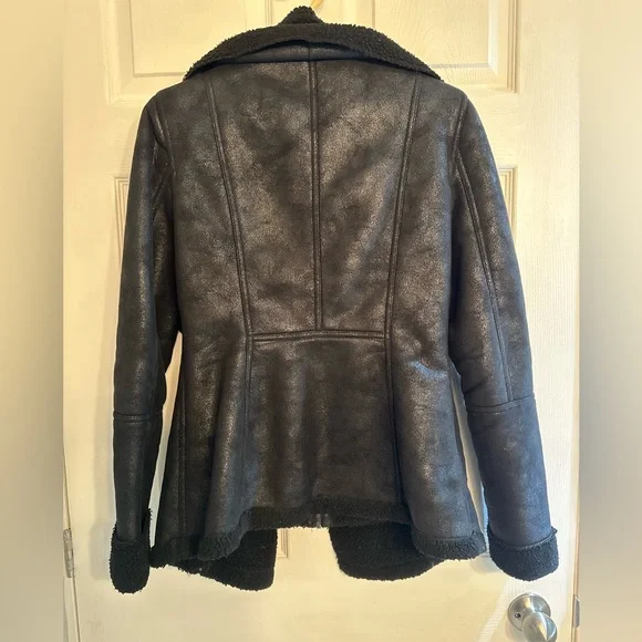 Soya & Kyo Black Faux Shearling Moto Jacket - Size XS - Picture 4 of 9